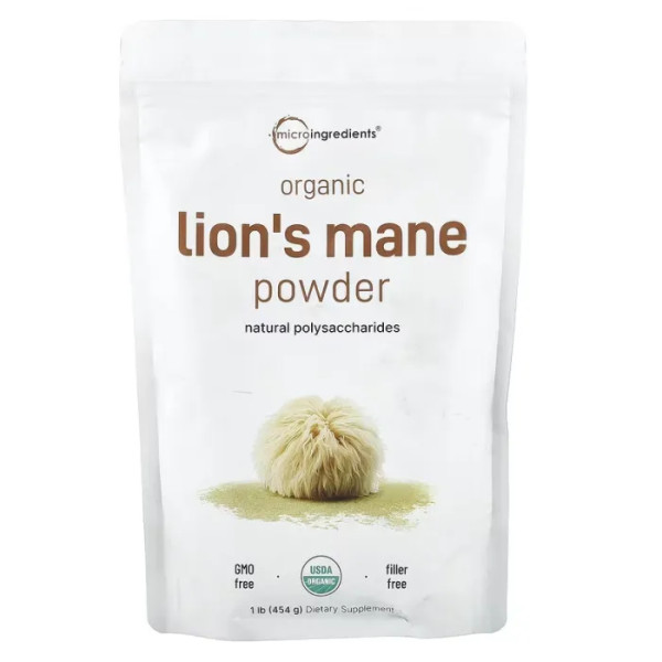 Їжовик гребінчастий (екстракт), Lion's Mane, Micro Ingredients, органічний порошок, 454 г