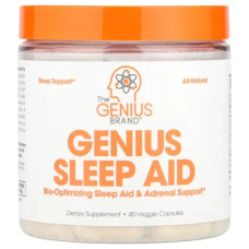 Здоровий сон та підтримка мозку, Genius Genius Sleep AID, 40 вегетаріанських капсул
