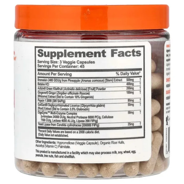 Ферменти для травлення, Digestion optimizer, The Genius Brand, 135 вегетаріанських капсул