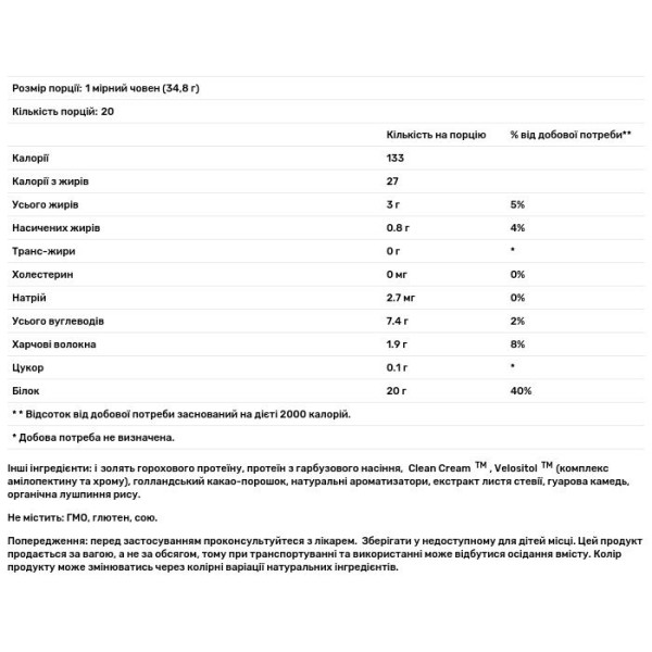 Рослинний протеїн, Vegan Protein, Genius, для веганів, смак шоколаду, 697 г