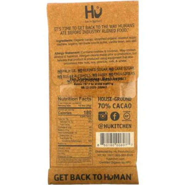 Олія кешью, Cashew Butter, Hu, чисті стручки ванілі та темний шоколад, 60 г