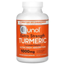 Куркумін комплекс 1000 мг, Turmeric Curcumin Complex Qunol, підвищена сила, 120 вегетаріанських капсул