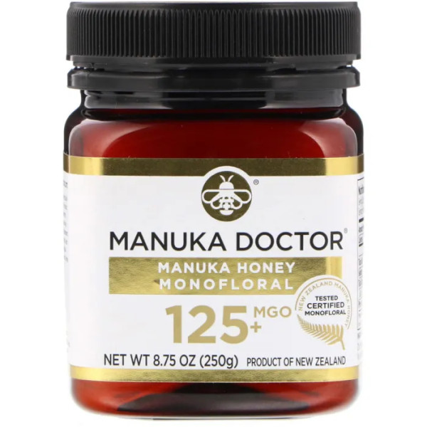 Манука мед, Manuka Honey Monofloral, Manuka Doctor, 125+, 250 г