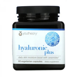 Гіалуронова кислота, Youtheory Hyaluronic Plus, 60 капсул