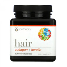 Колаген + кератин для волосся, Youtheory Hair Collagen + Keratin, 120 міні-таблеток