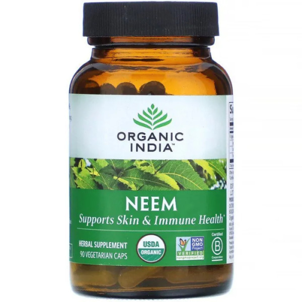 Ним, Neem, Organic India, органик, 90 вегетарианских капсул