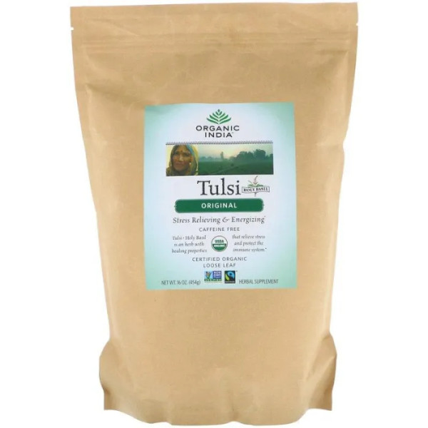 Чай Тулса листової, без кофеїну, Tulsi, Organic India, оригінальний, 456 г