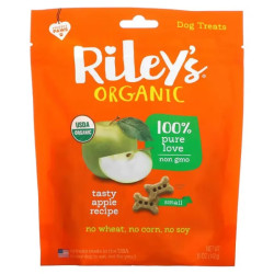 Лакомства для собак, Riley’s Organics Dog Treats, маленькая косточка, яблоко, 142 г