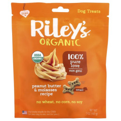 Лакомство для собак, арахисовое масло и патока, Riley's Organics Dog Treats, 142 г