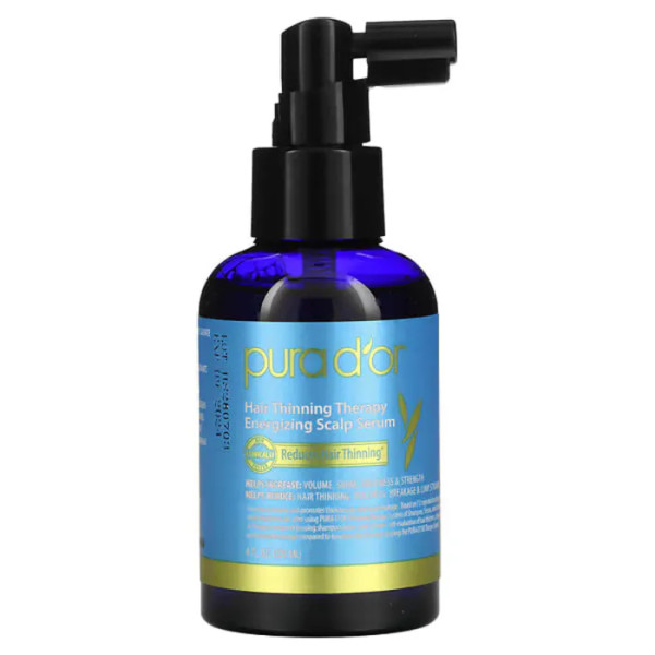 Сироватка для волосся, Therapy Energizing Scalp Serum, Pura D'or, для шкіри голови з тонізуючим ефектом проти стоншування волосся, 120 мл