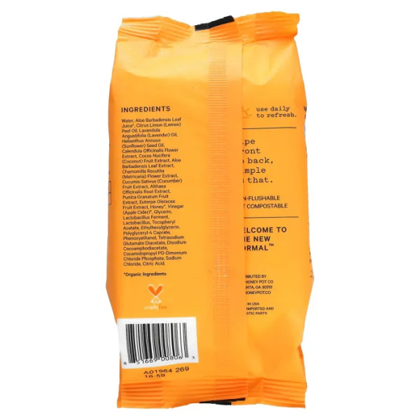 Серветки для нормальної шкіри, The Honey Pot Company, без віддушок, 30 штук