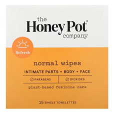 Серветки для нормальної шкіри, The Honey Pot Company Normal Wipes, 15 шт