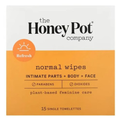 Серветки для нормальної шкіри, The Honey Pot Company Normal Wipes, 15 шт