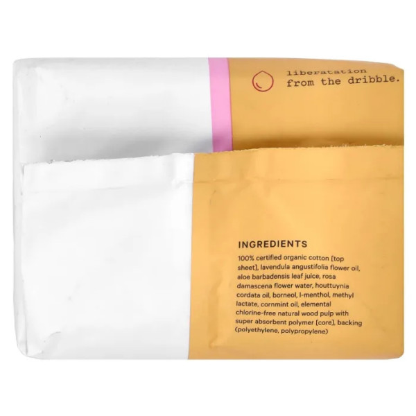 Прокладки з 100% органічної бавовни, 100% Organic Cotton Cover Heavy Flow Overnight Pads, The Honey Pot Company, денні, на трав'яній основі, при рясих виділеннях, 16 шт