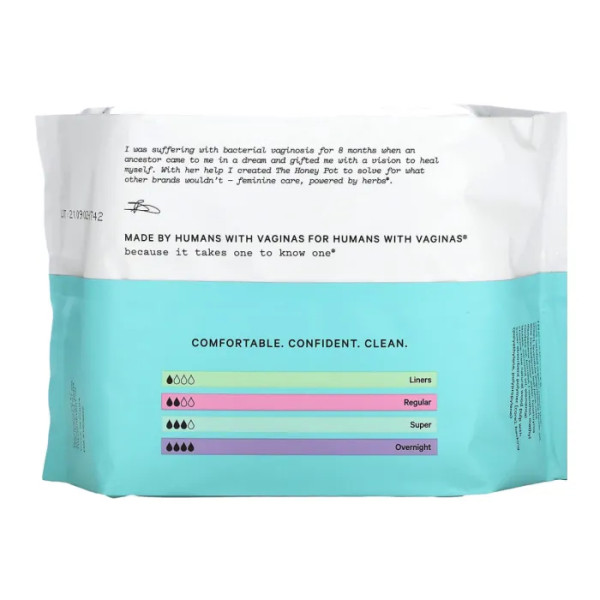 Прокладки, Non-Herbal Pads with Wings, The Honey Pot Company, з крильцями, на трав'яній основі, 16 шт