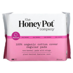 Прокладки без трав с крылышками, The Honey Pot Company Non Herbal Pads with Wings, 20 шт