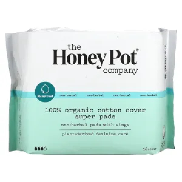 Прокладки, Non-Herbal Pads with Wings, The Honey Pot Company, з крильцями, не на трав'яній основі, 16 шт
