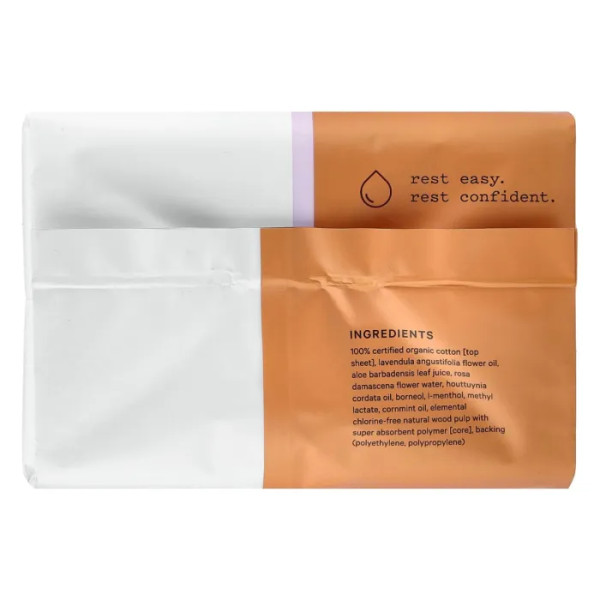 Прокладки з органічної бавовни, 100% Organic Cotton Cover, The Honey Pot Company, на трав'яній основі, нічні, при нетриманні, з крильцями, 16 шт