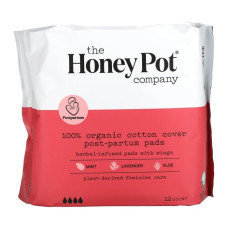 Послеродовые прокладки органические с травами, The Honey Pot Company Organic Herbal Infused Pads with Wings, 12 шт