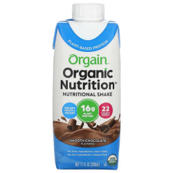 Протеиновый коктейль, органик, вкус шоколада, Orgain Organic Nutrition Nutritional Shake, 4 упаковки по 330 мл