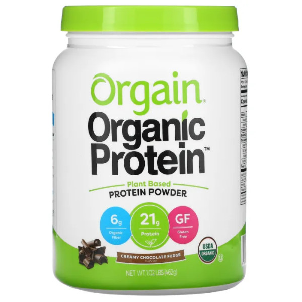 Рослинний протеїн, Organic Protein Powder, Orgain, органік, порошок, вершково-шоколадна помадка, 462 г