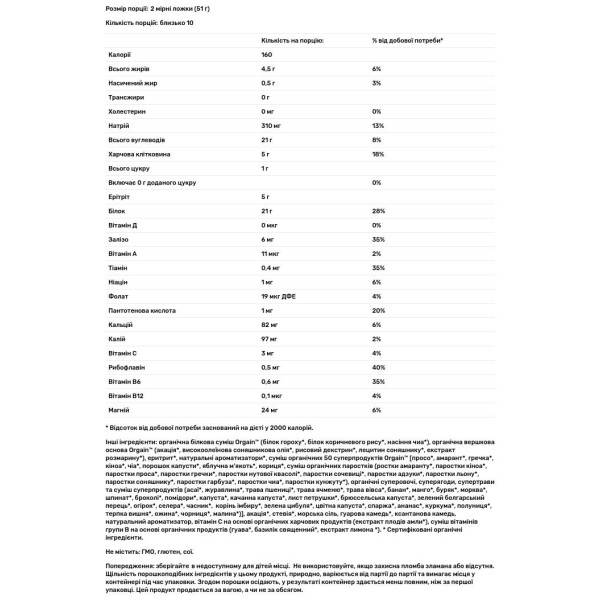 Протеїн та суперфуд, Organic Protein & Superfoods, Orgain, органік, порошок на рослинній основі, ваніль, 510 г