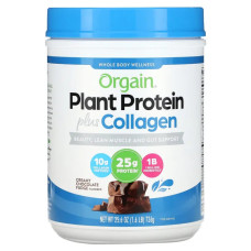 Рослинний протеїн з колагеном, смак вершково-шоколадної помадки, Orgain Plant Protein Plus Collagen, 726 г