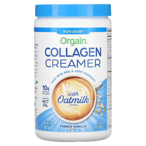Колагенові вершки з вівсяним молоком, Collagen Creamer, Orgain, порошок, смак французької ванілі, 283,5 г