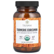 Куркума та куркумін органік, Turmeric Curcumin TRUVANI, 90 таблеток