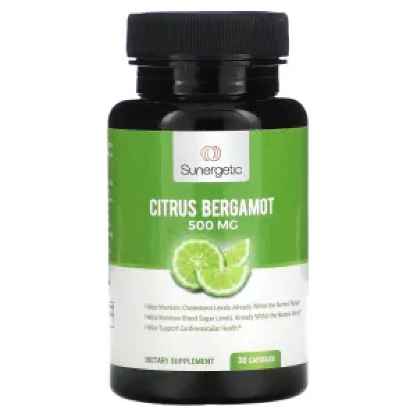 Бергамот цитрусовий, Citrus Bergamot, Sunergetic, 500 мг, 30 капсул