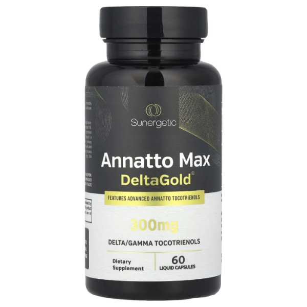 Вітамін Е токотрієноли, Annatto Max DeltaGold, Sunergetic, 300 мг, 60 рідких капсул