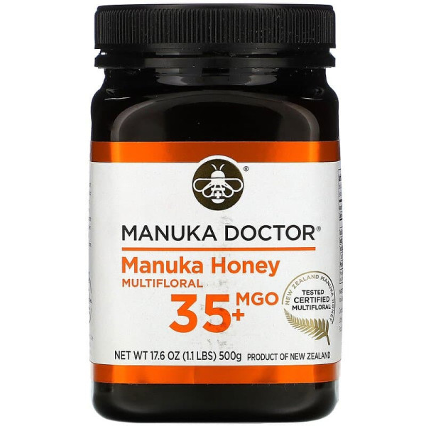 Манука мед 10+, Manuka Honey, Manuka Doctor, Apiwellness, (500 г)