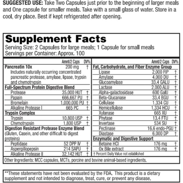 Травні ферменти, комплекс, Digestive Enzymes Formula, Dr. Tennant's, 200 вегетаріанських капсул