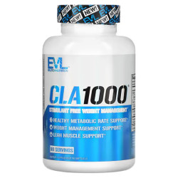 CLA 1000 мг, контроль ваги без стимуляторів, EVLution Nutrition CLA1000, 90 м'яких капсул