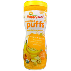 Повітряні пуфи суперфуд, Superfood Puffs Nurture Inc. (Happy Baby), банан та гарбуз, органік, 60 г