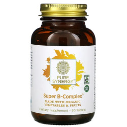В-комплекс, Pure Synergy Super B-Complex, органік, 60 таблеток