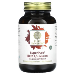 Бета-1,3-глюкан, Pure Synergy SuperPure Beta 1,3 Glucan, экстракт морских водорослей, 60 капсул