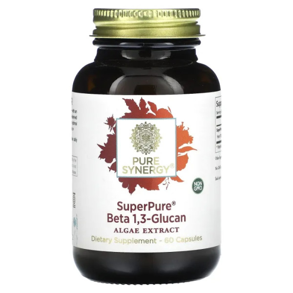 Бета -1,3-глюкан, Beta 1,3 Glucan, Pure Synergy, SuperPure, экстракт морских водорослей, 60 капсул