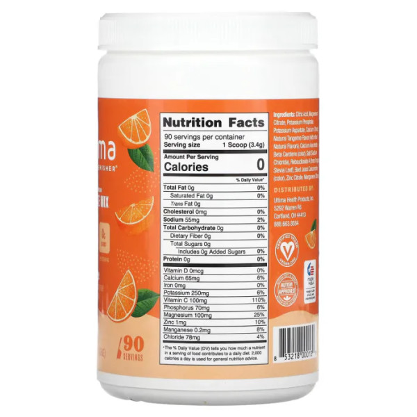 Електролітна суміш для напоїв, апельсин, Electrolyte Drink Mix, Orange, Ultima Replenisher, 306 г