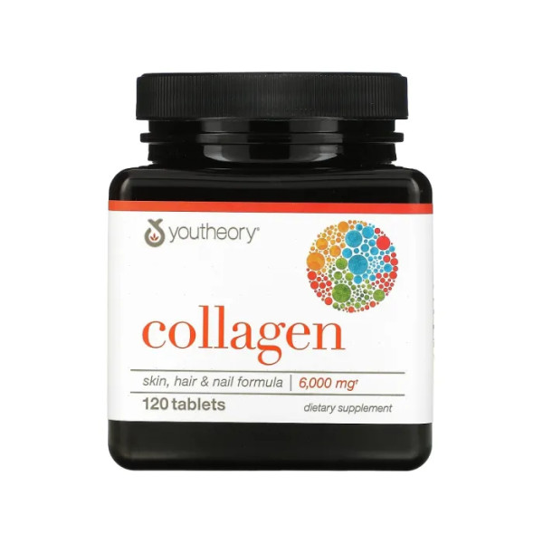 Колаген, Collagen, Youtheory, 6000 мг, 120 таблеток (1000 мг у таблетці)