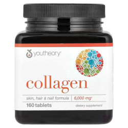 Колаген 6000 мг, Collagen Youtheory, 160 таблеток, 1000 мг на таблетку