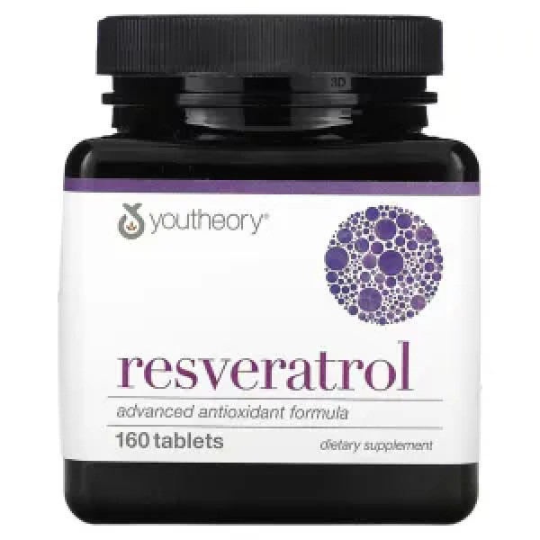 Ресвератрол, Resveratrol, Youtheory, 160 таблеток