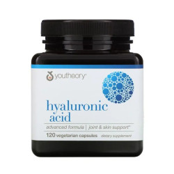 Гиалуроновая кислота, Youtheory Hyaluronic Acid, улучшенная формула, 120 вегетарианских капсул