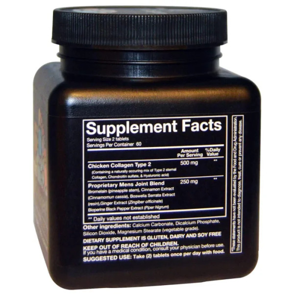 Колаген чоловічий тип 2, Mens Joint Collagen, Youtheory, 120 таблеток