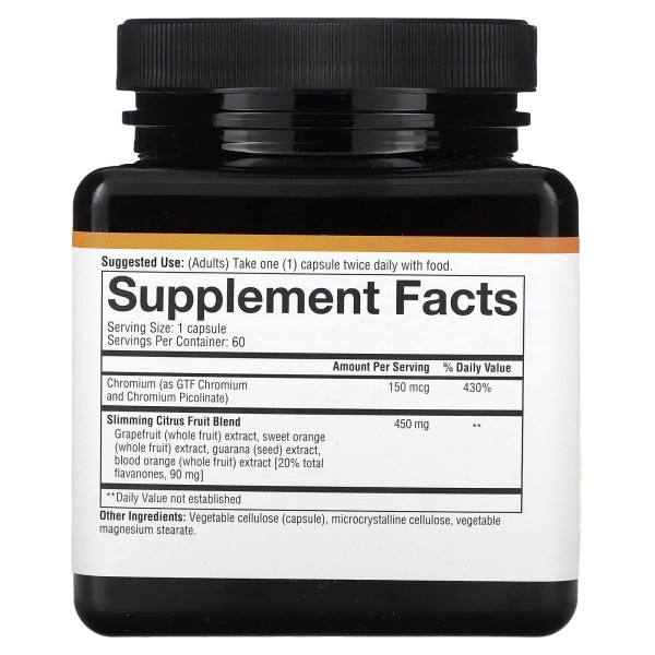 Жироспалювач черевного жиру, Slimming, Youtheory, цитрусові фрукти для здорового контролю ваги, 60 вегетаріанських капсул