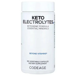 Кето-електроліти кетогенна формула, Codeage Keto Electrolytes, 180 рослинних капсул