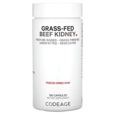Нирки яловичі 500 мг, CodeAge Beef Kidney, трав'яна відгодівля, 180 капсул