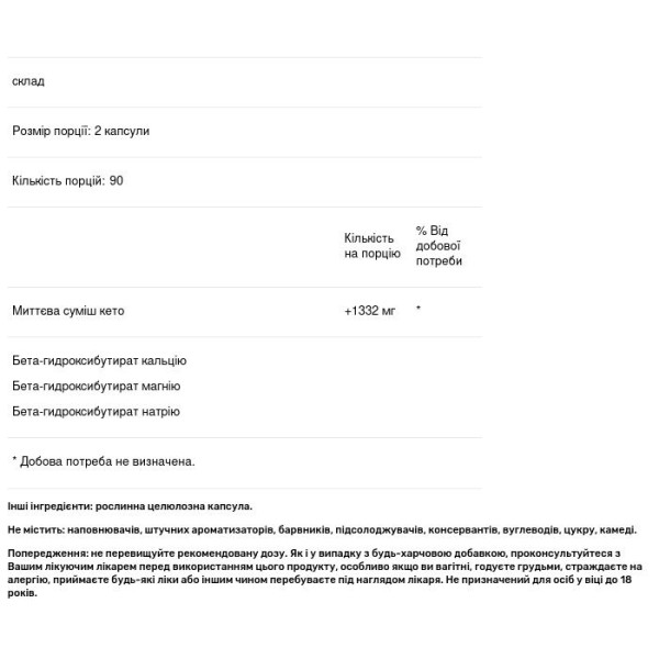 Чисті кетонові солі БХБ, Instant Keto, Codeage, 180 капсул