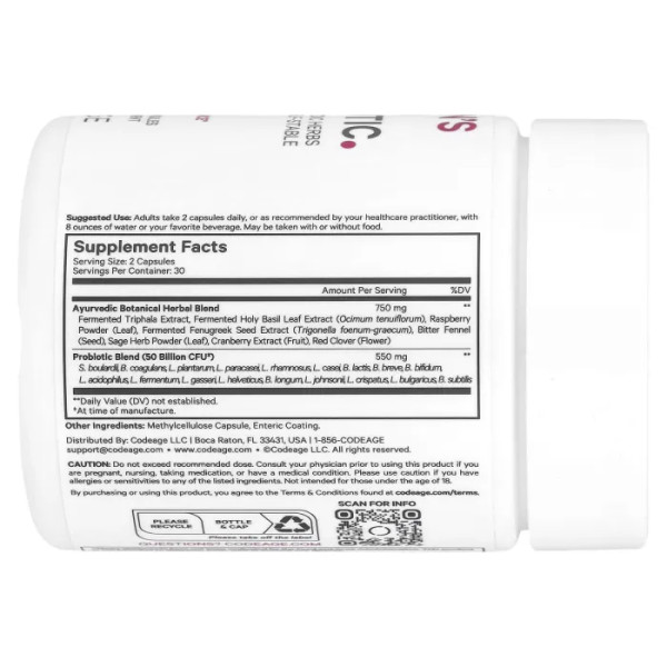 Пробіотики для жінок, Women's SBO Probiotic, Codeage, 60 рослинних капсул