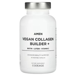 Коллаген для волос кожи ногтей и суставов, Codeage Vegan Collagen Builder+ Amen, 30 веганских капсул